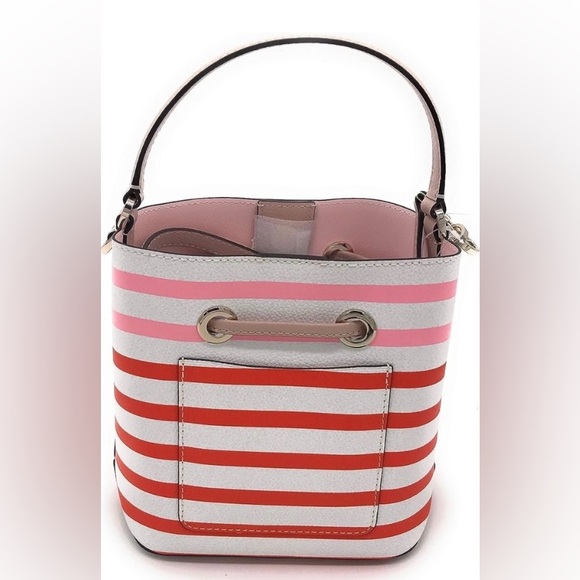 Kate Spade New York EVA STRIPE SMALL BUCKET BAG NWOT comes with duster bag - Picture 2 of 4